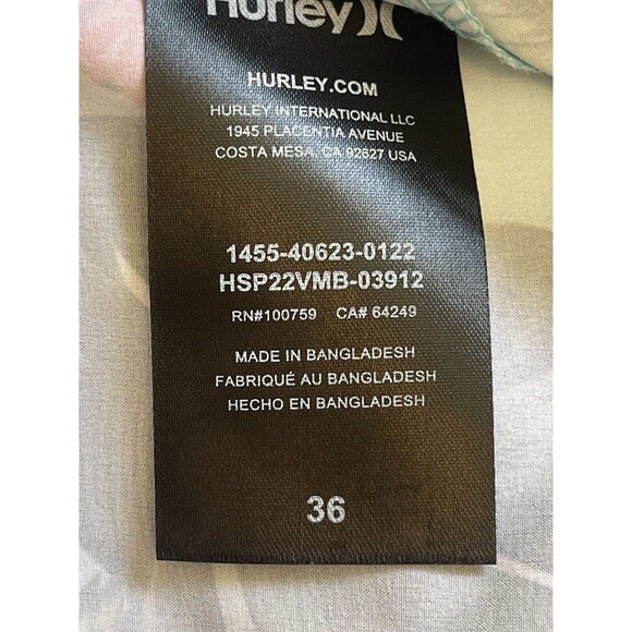 Hurley Men’s Turquoise Hibiscus Boardshort Sz 36 New - Picture 10 of 10